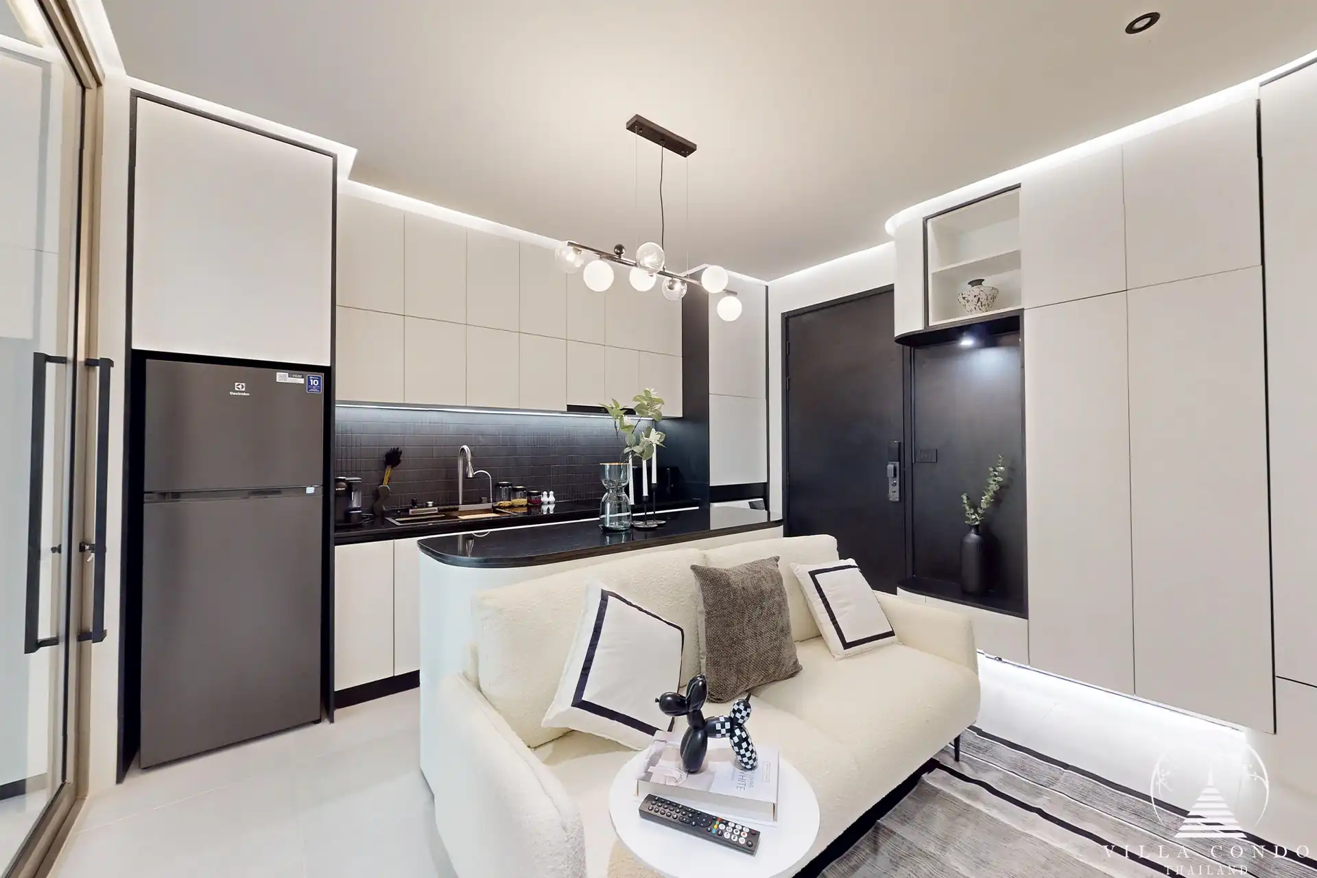 Ever Prime Residences Karon modern interior with compact lounge kitchen