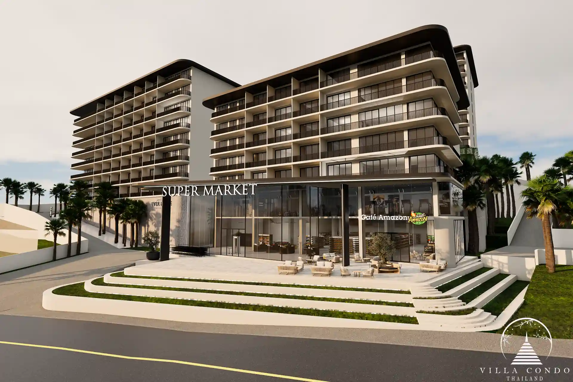 Ever Prime Residences Karon retail plaza with supermarket and café