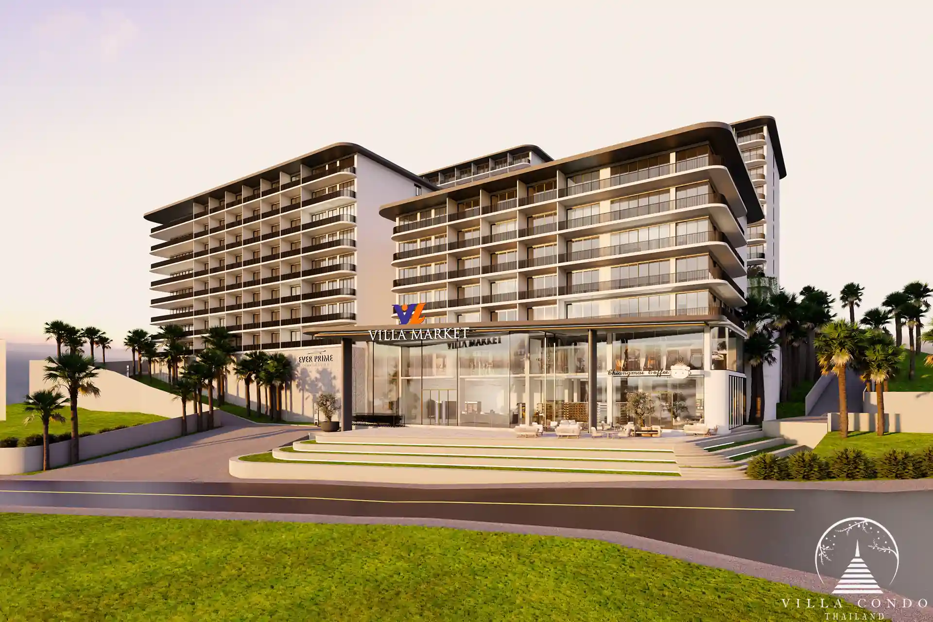 Ever Prime Residences Karon Villa Market entrance with terraces
