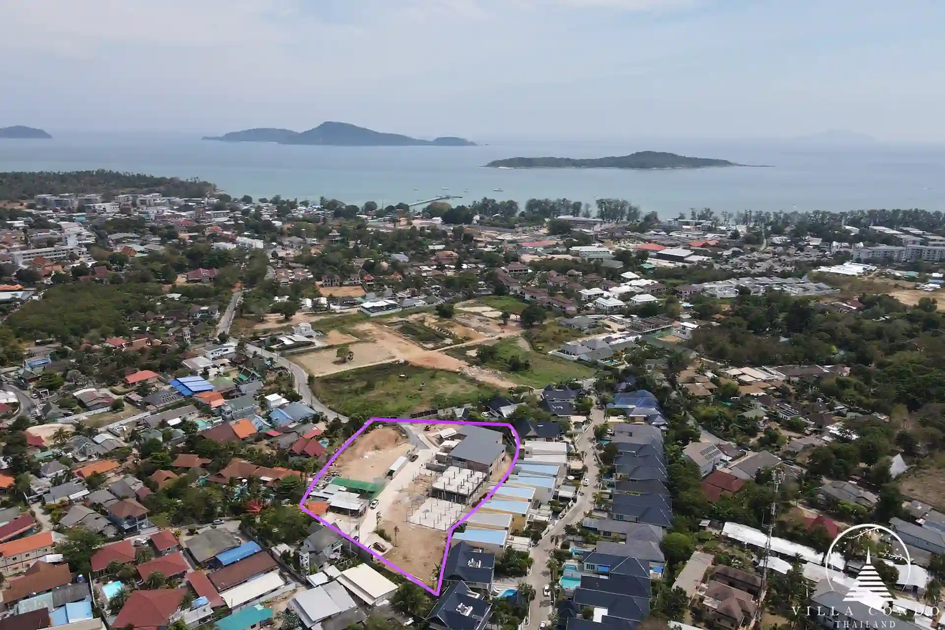 Orbita Villa Town Rawai aerial view near Phuket coastline