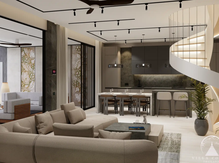 Orbita Villa Town Rawai spacious living and dining area with modern design