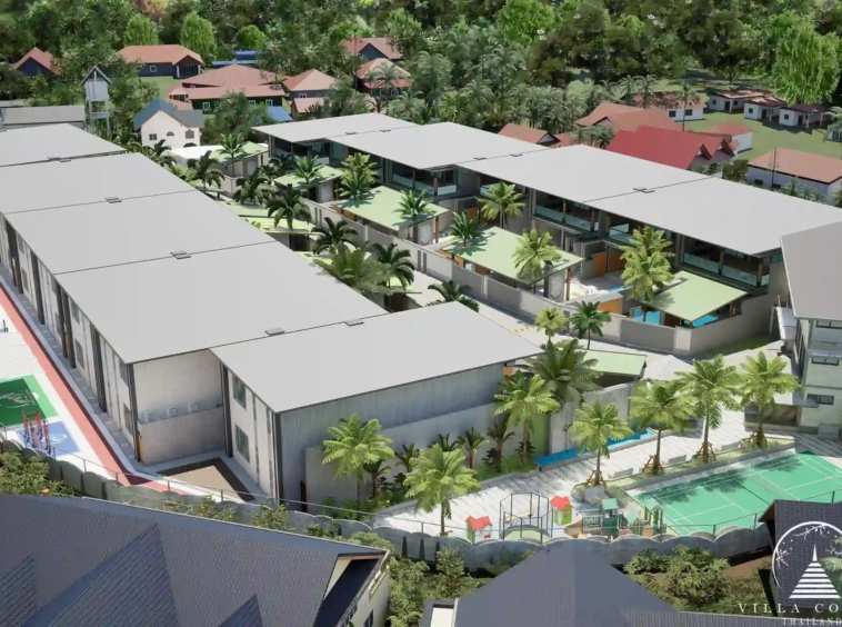 Orbita Villa Town Rawai masterplan view with villas and amenities
