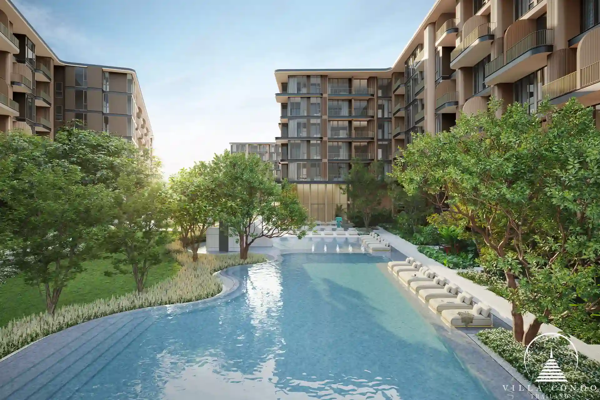 Peylaa Bangtao Beach Condominium scenic lagoon-style pool in Phuket
