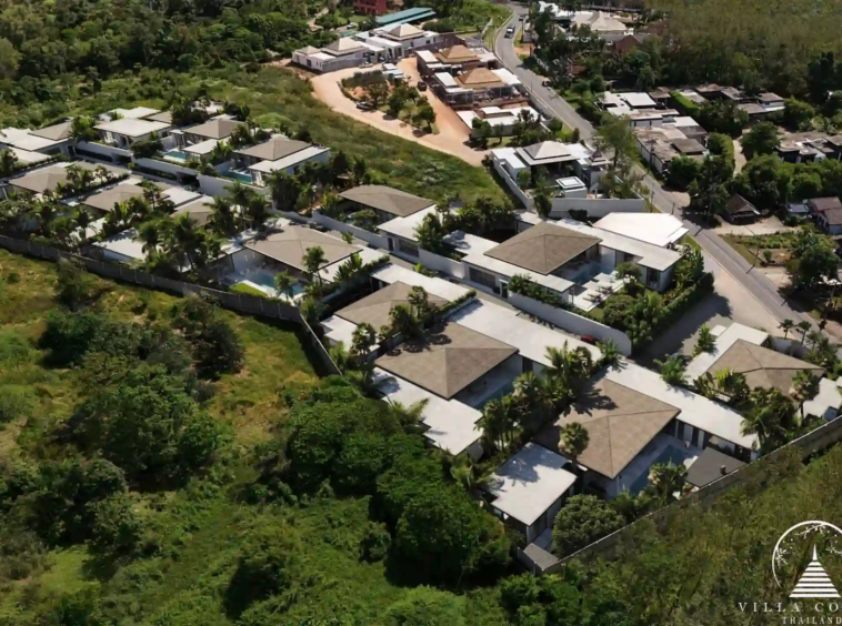 Sunti Villas Bangtao luxury estate with tropical landscaping in Phuket