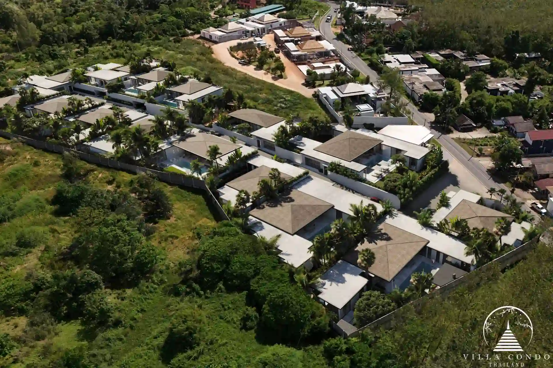 Sunti Villas Bangtao luxury estate with tropical landscaping in Phuket