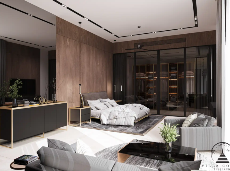 Sunti Villas Bangtao master bedroom suite with modern design Phuket