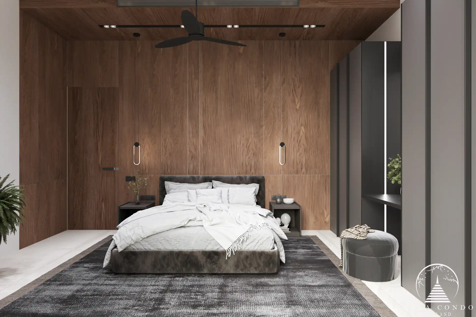 Sunti Villas Bangtao minimalist bedroom with contemporary design