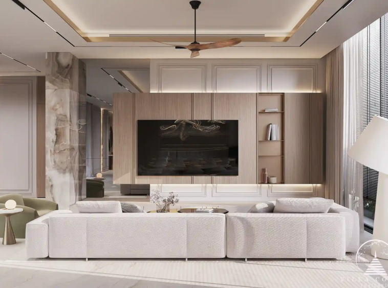 Sunti Villas Bangtao luxury modern living room in Phuket villa