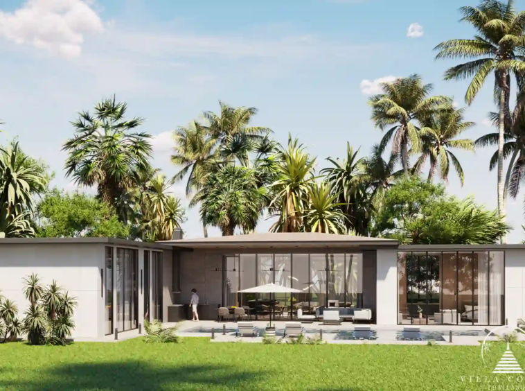 Sunti Villas Bangtao modern villa exterior with garden and pool