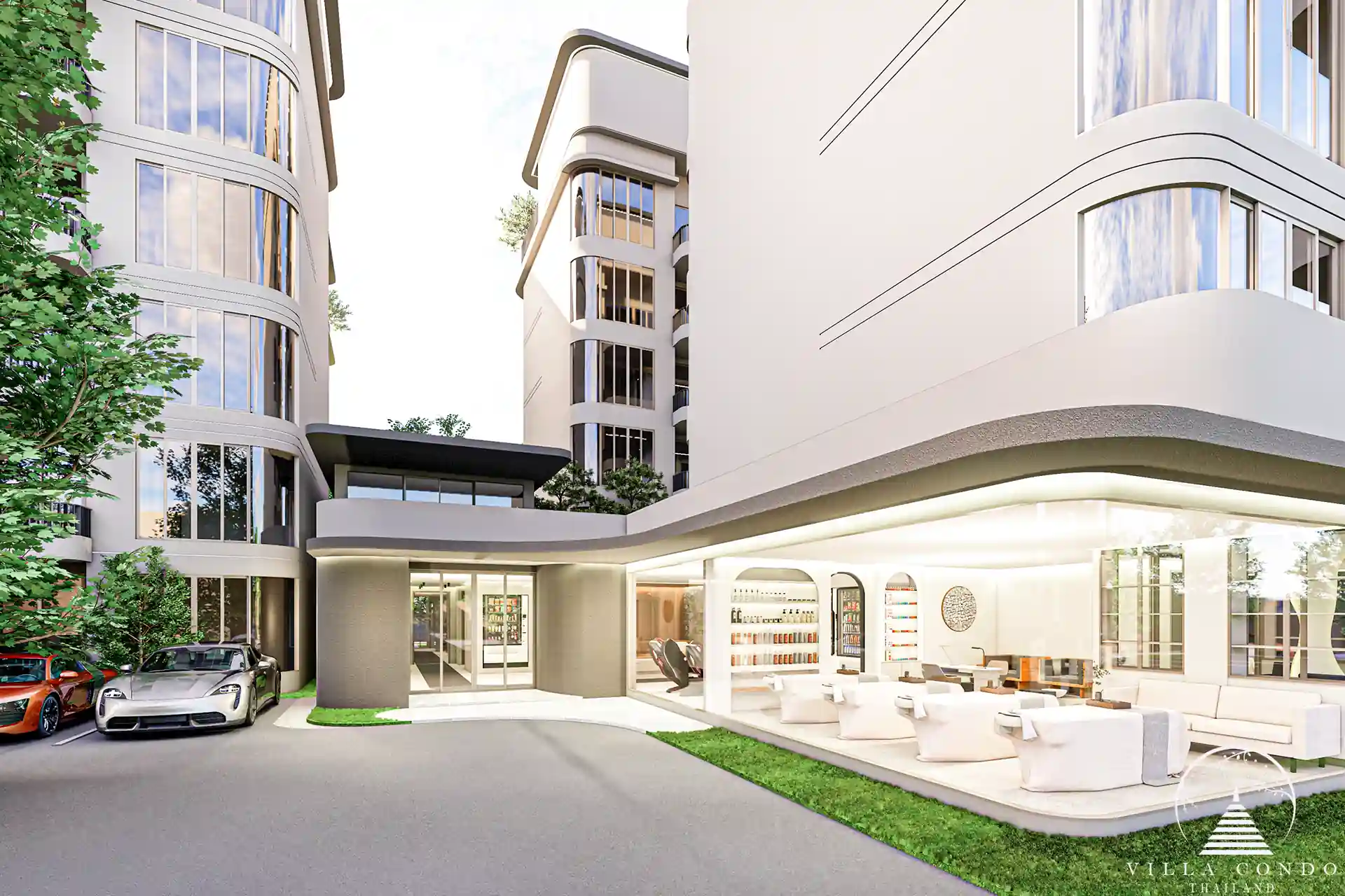 The Element Condo Kamala beauty salon and nail space with massage beds