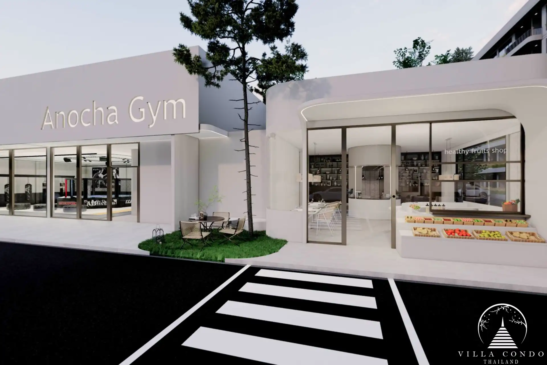 The Element Condo Kamala clubhouse with lounge seating and elegant design