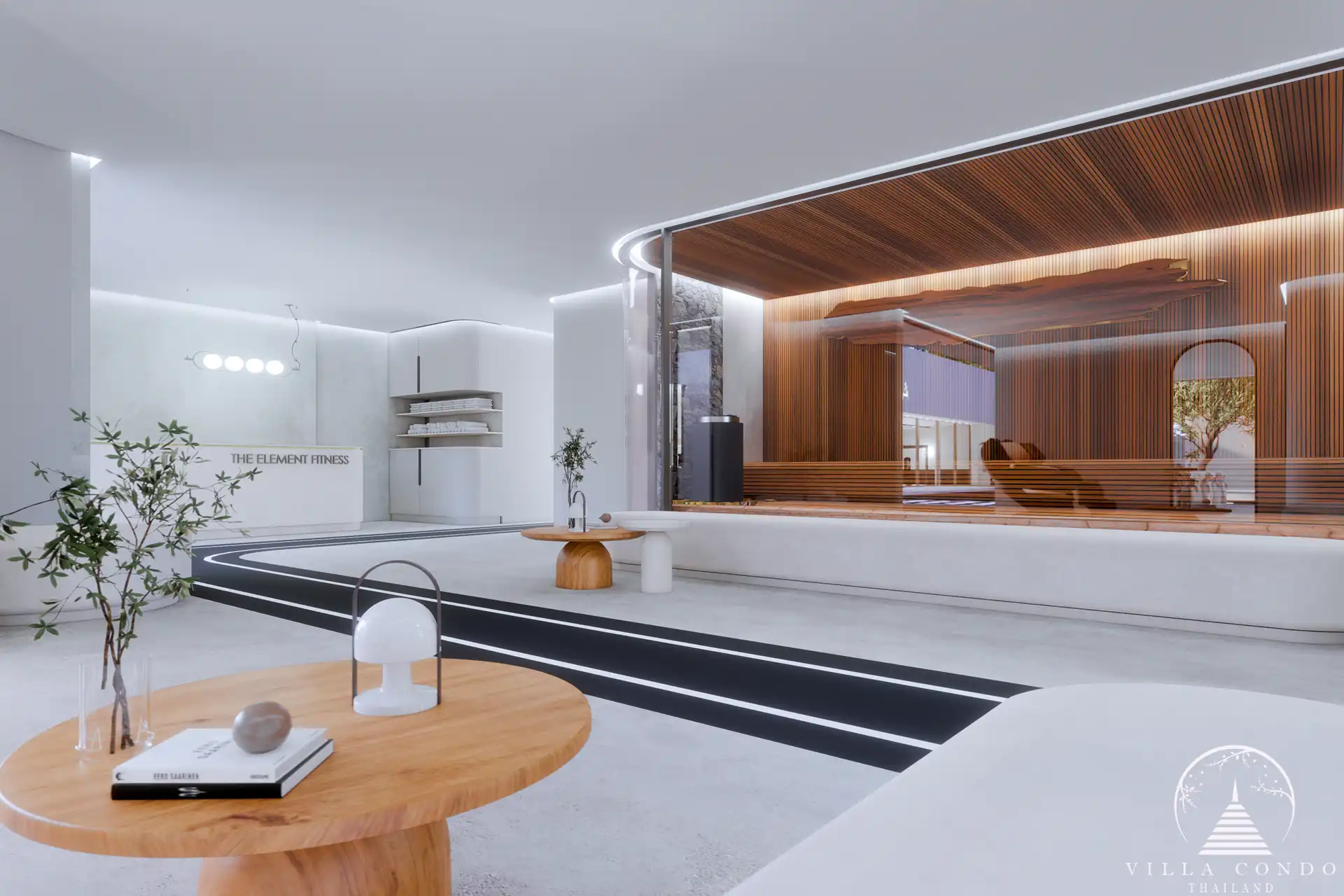 The Element Condo Kamala wellness area with sauna and spa design