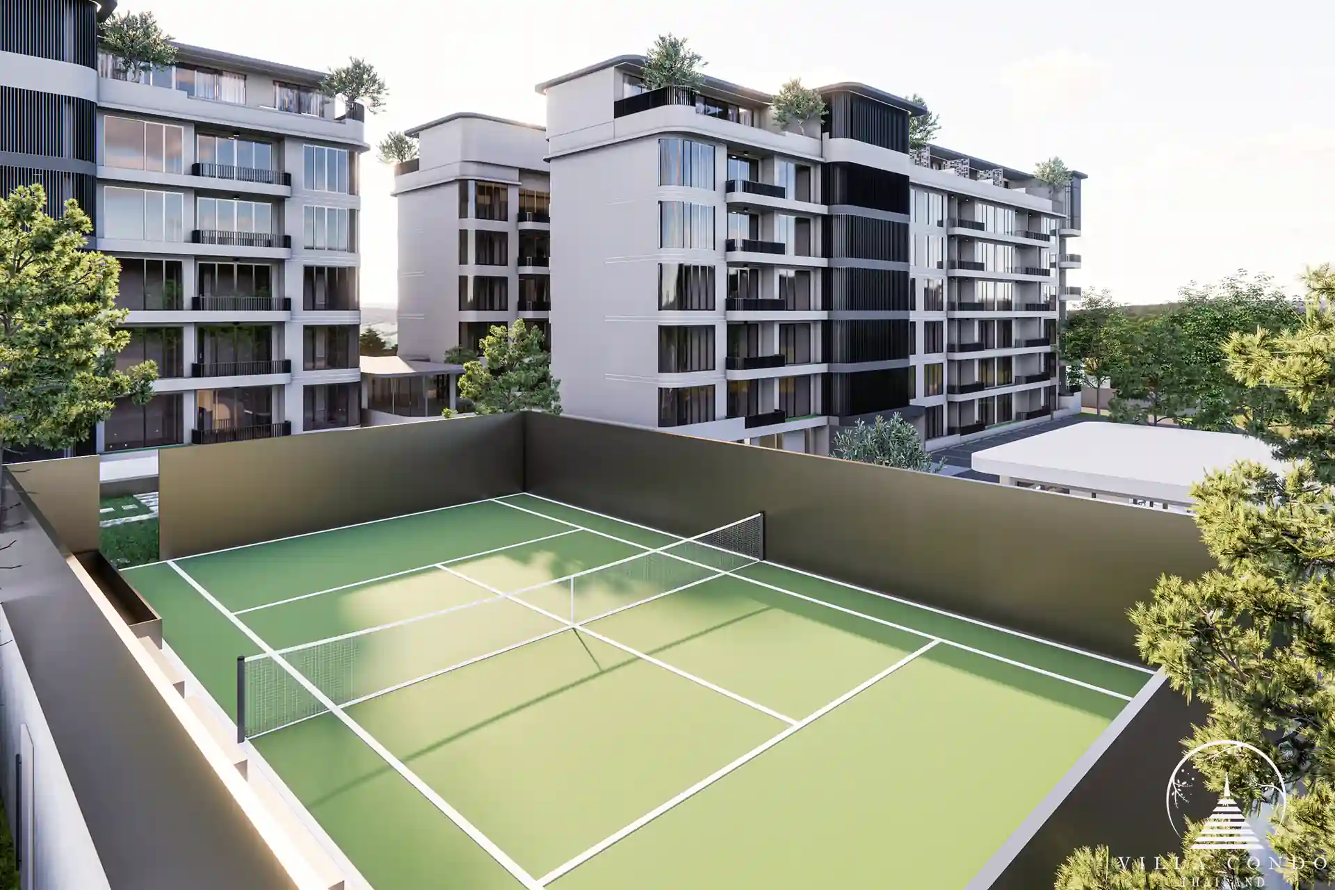 The Element Condo Kamala tennis court with modern facilities and condo view