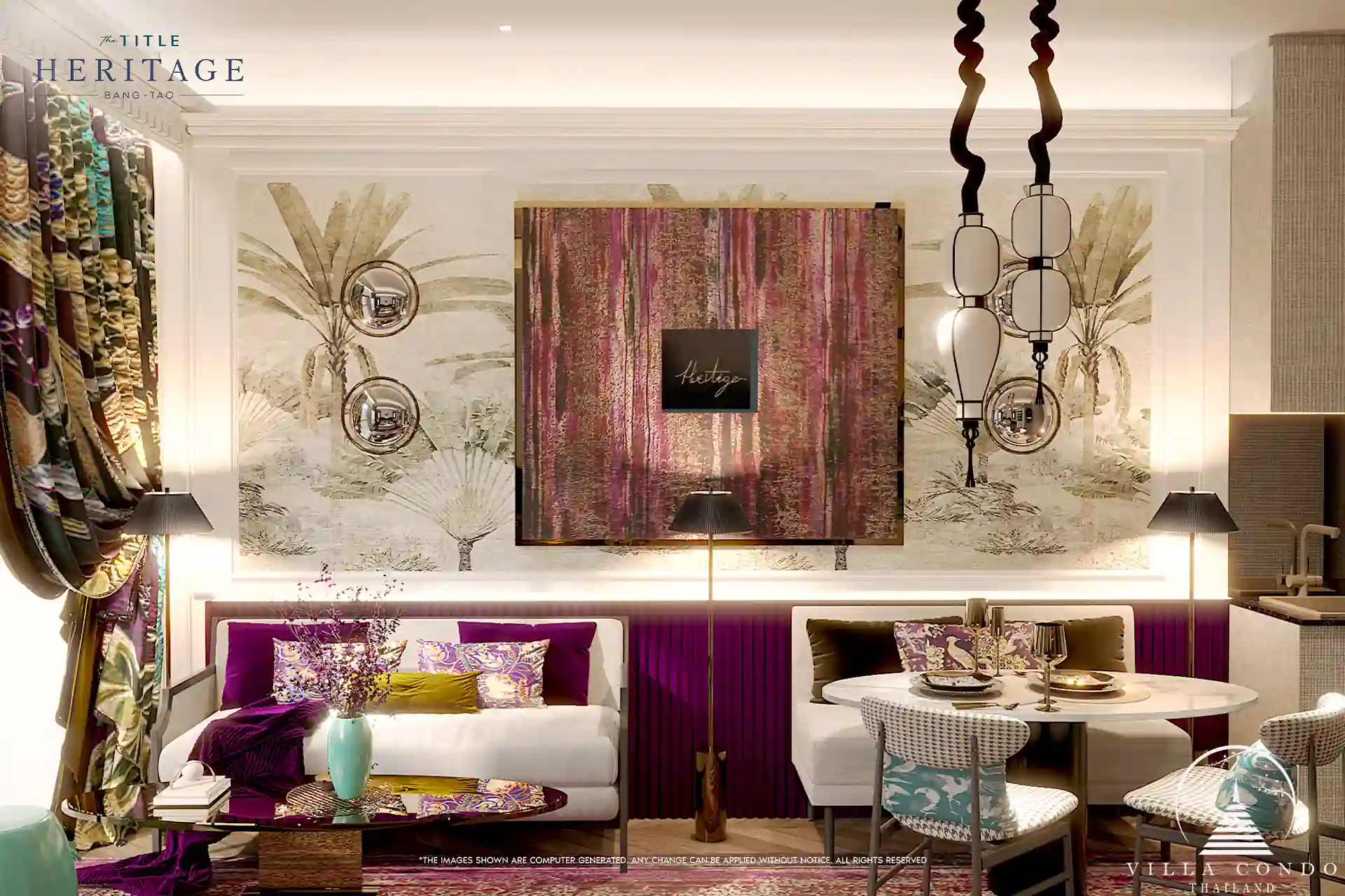 The Title Heritage Bangtao 1 bedroom 36 sqm living room with artistic décor