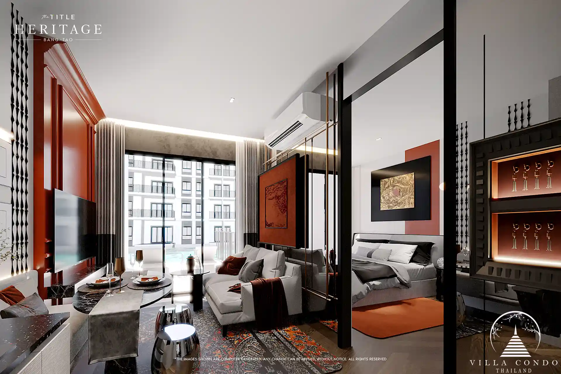 The Title Heritage Bangtao 1 bedroom 37 sqm suite with balcony pool view