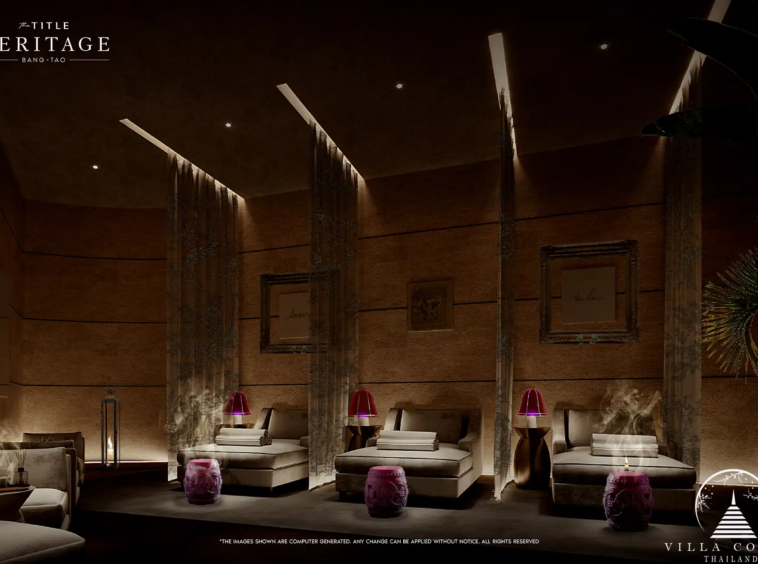 The Title Heritage Bangtao relax room with spa-style loungers