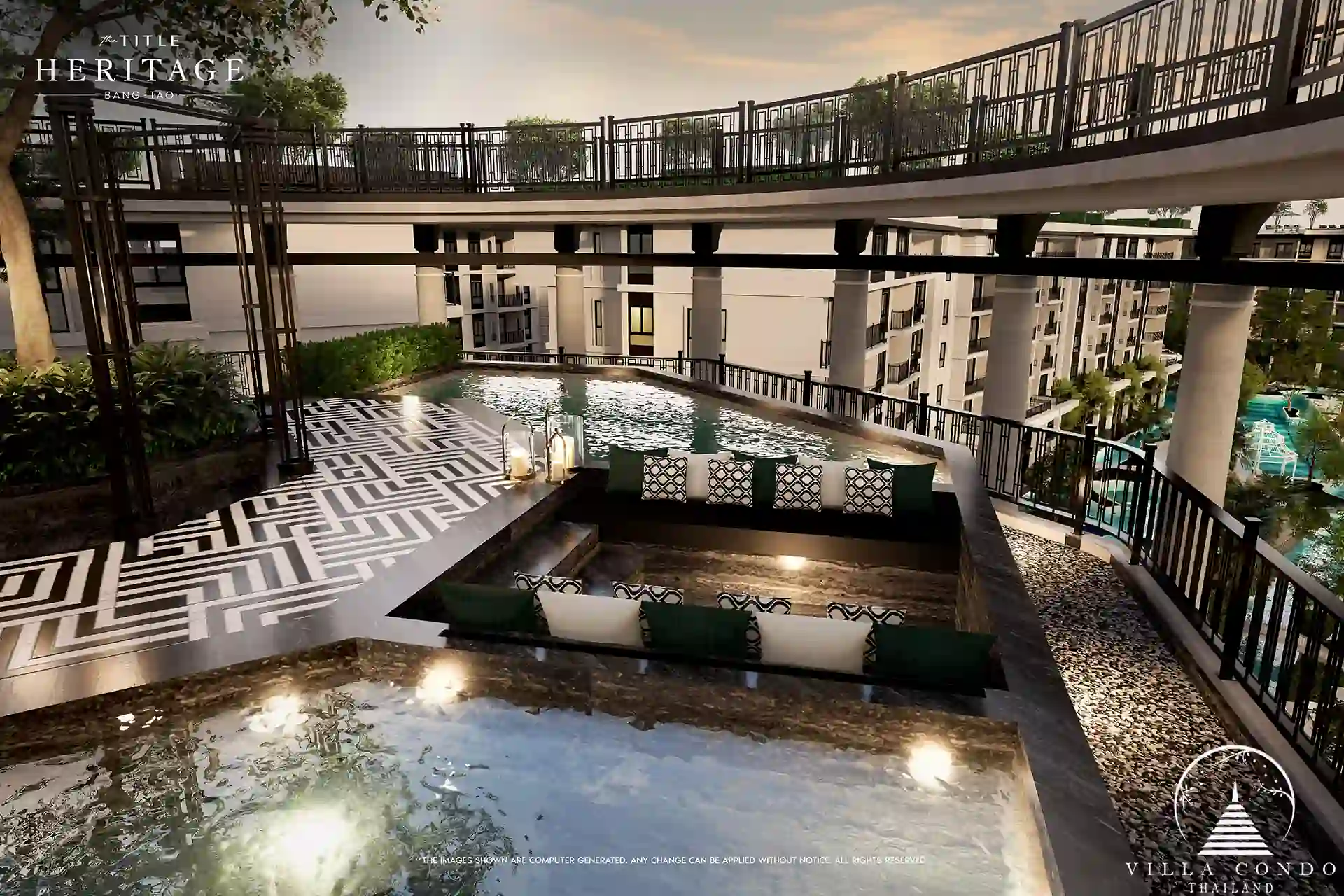 The Title Heritage Bangtao rooftop onsen with scenic mountain views in Phuket