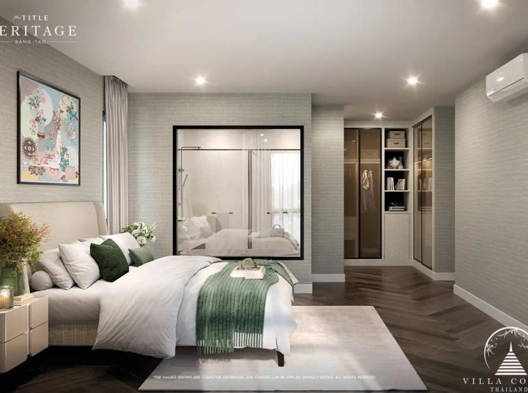 The Title Heritage Bangtao 190 sqm master bedroom with walk-in closet and elegant design
