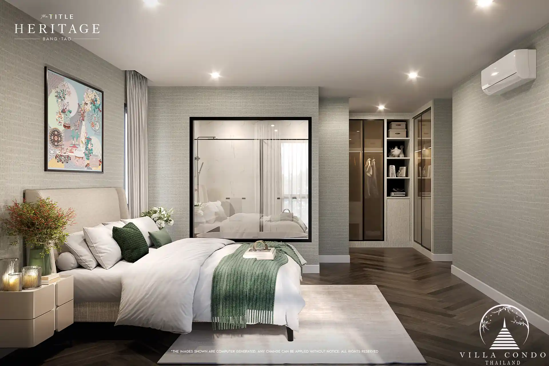 The Title Heritage Bangtao 190 sqm master bedroom with walk-in closet and elegant design