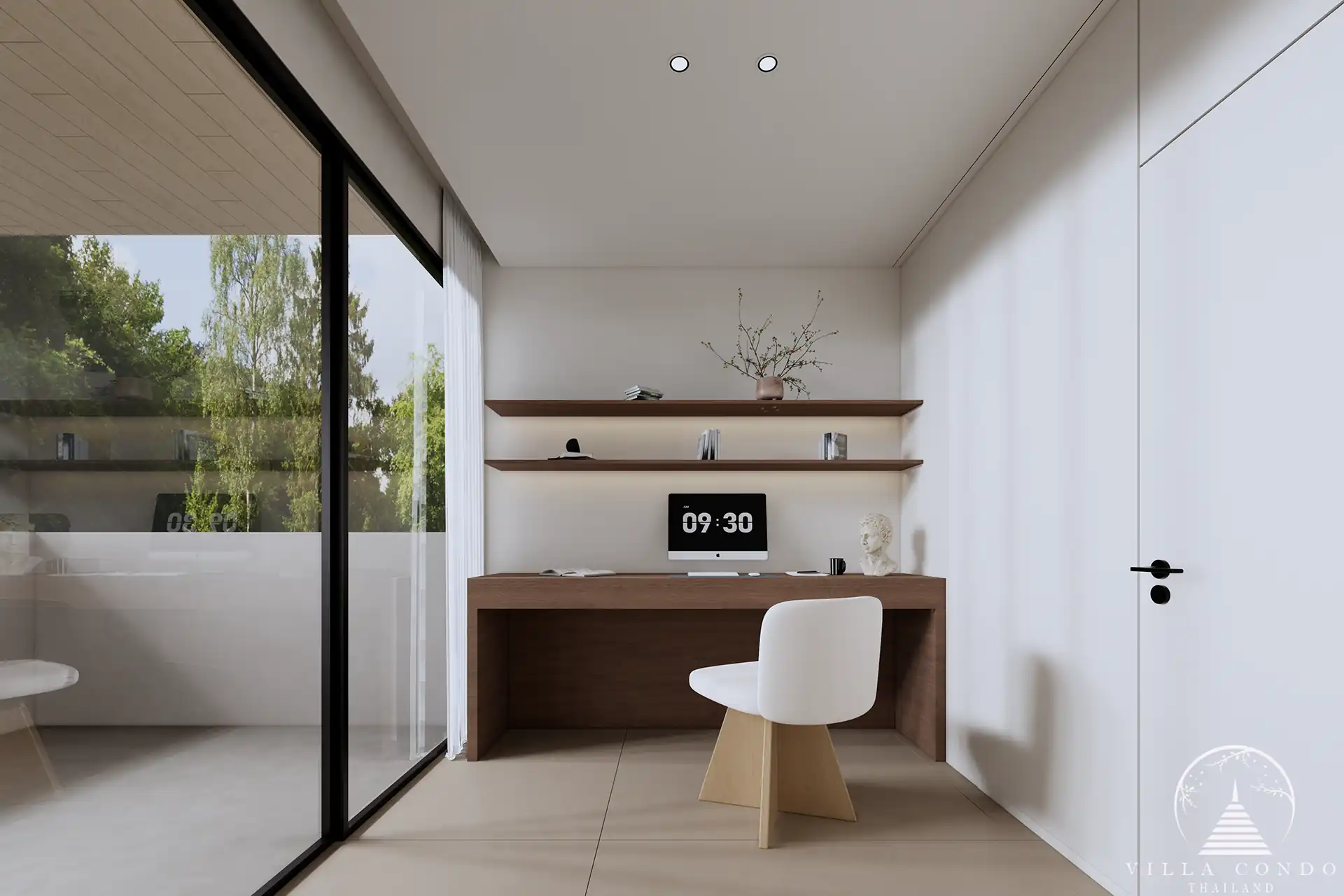 Tyssen College Villa Thep Krasattri bright home office with terrace