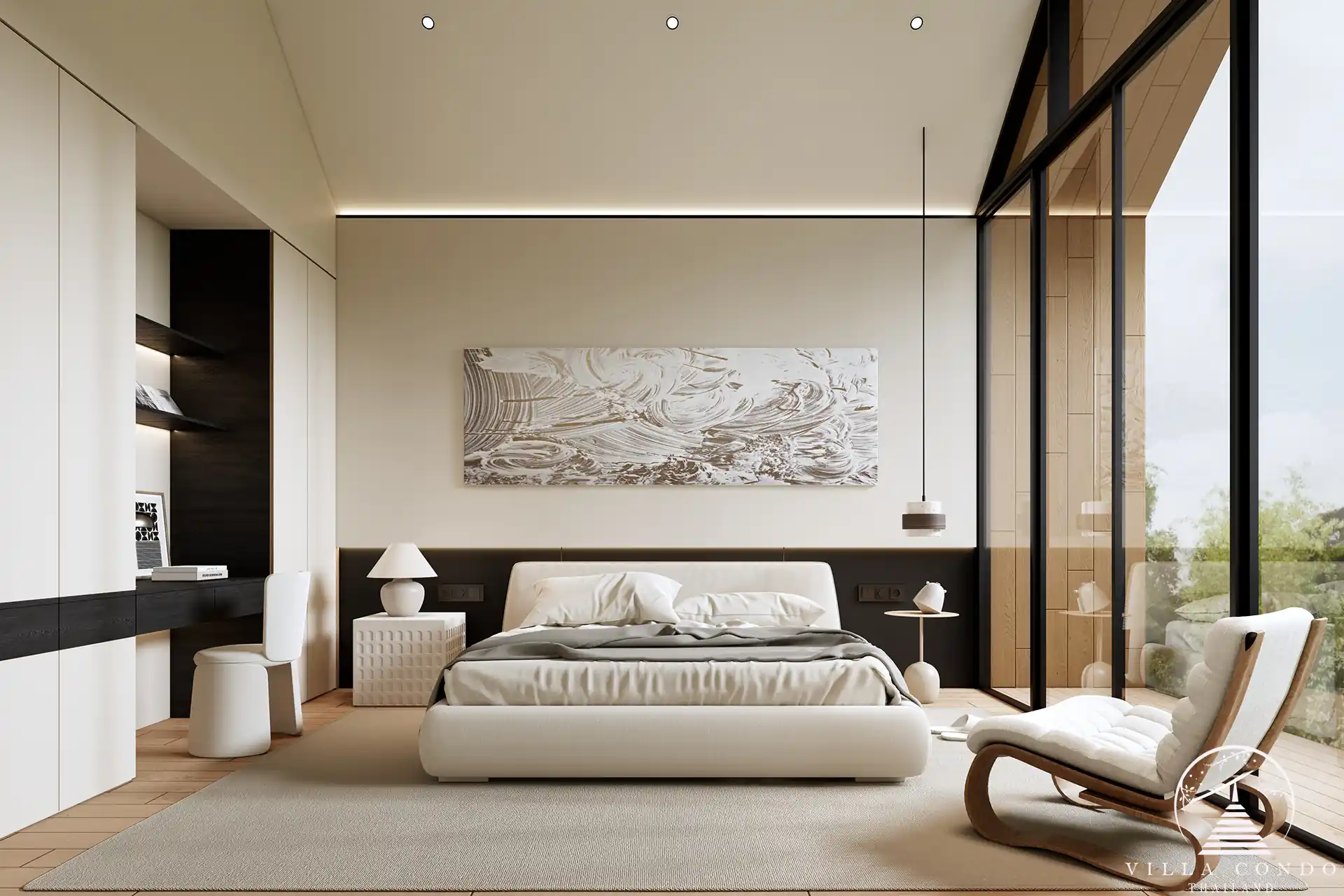 Tyssen College Villa Thep Krasattri serene master bedroom with balcony