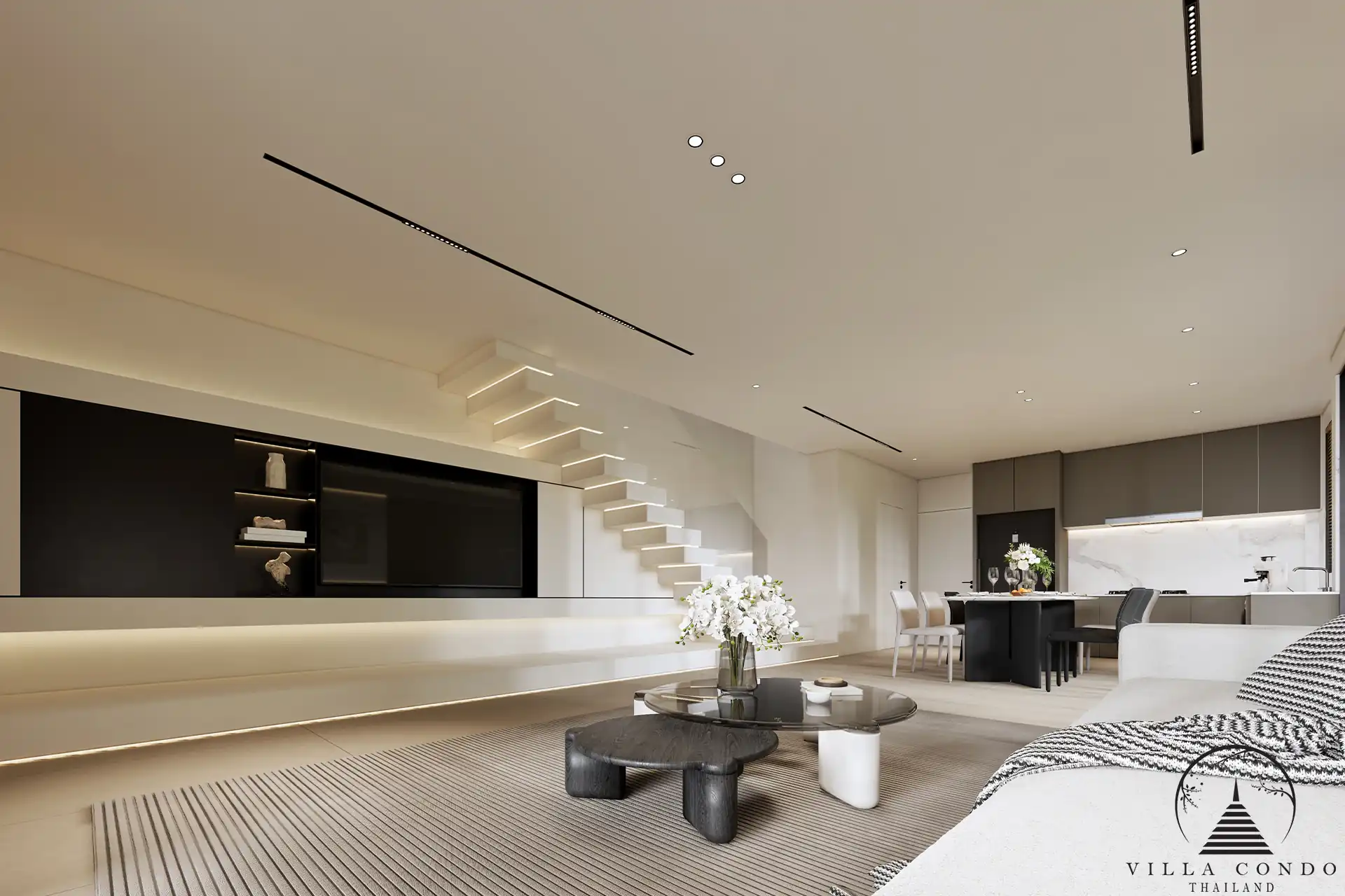 Tyssen College Villa Thep Krasattri open-plan living with designer kitchen