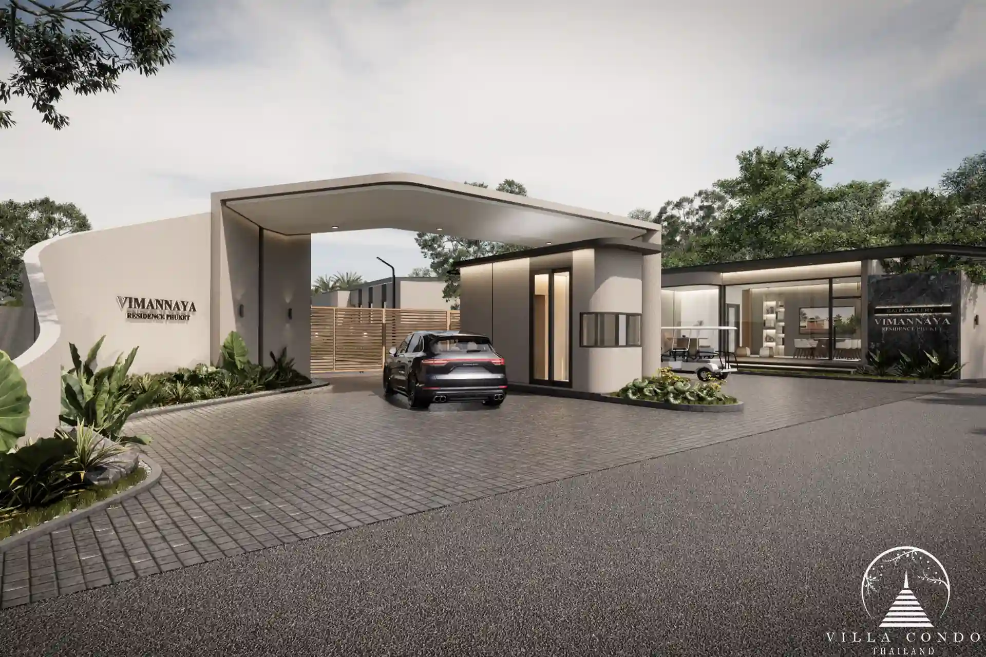 Community villa road at Vimannaya Residence Phuket Vimannaya Residence Phuket community road lined with luxury villas