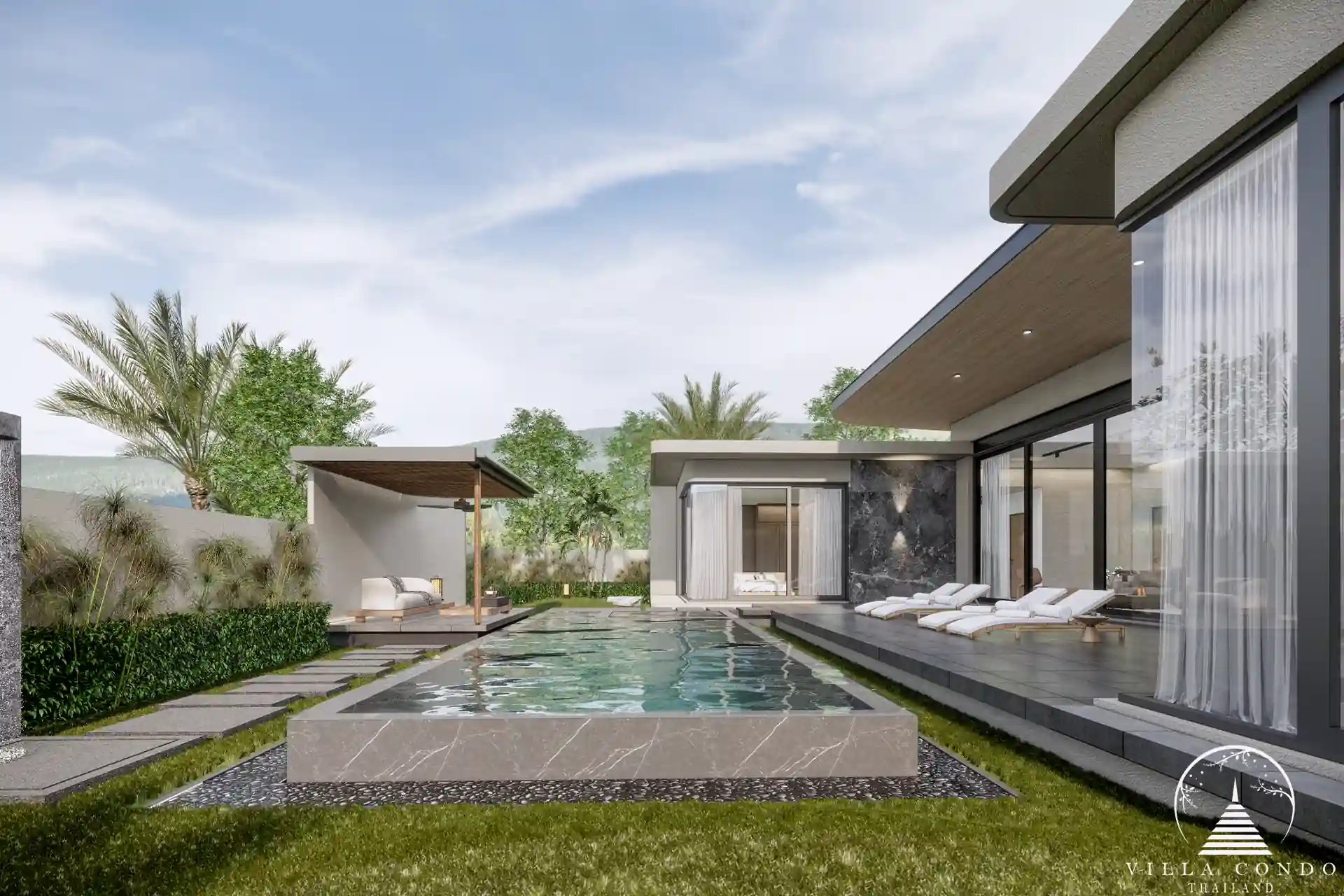 Garden pool villa at Vimannaya Residence Phuket Vimannaya Residence Phuket garden villa with pool and lounge deck