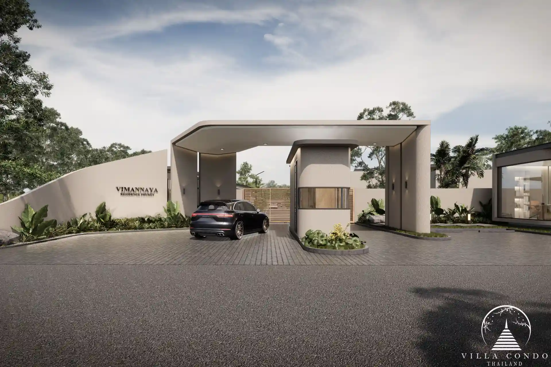 Secure entrance at Vimannaya Residence Phuket Vimannaya Residence Phuket modern security entrance for luxury living