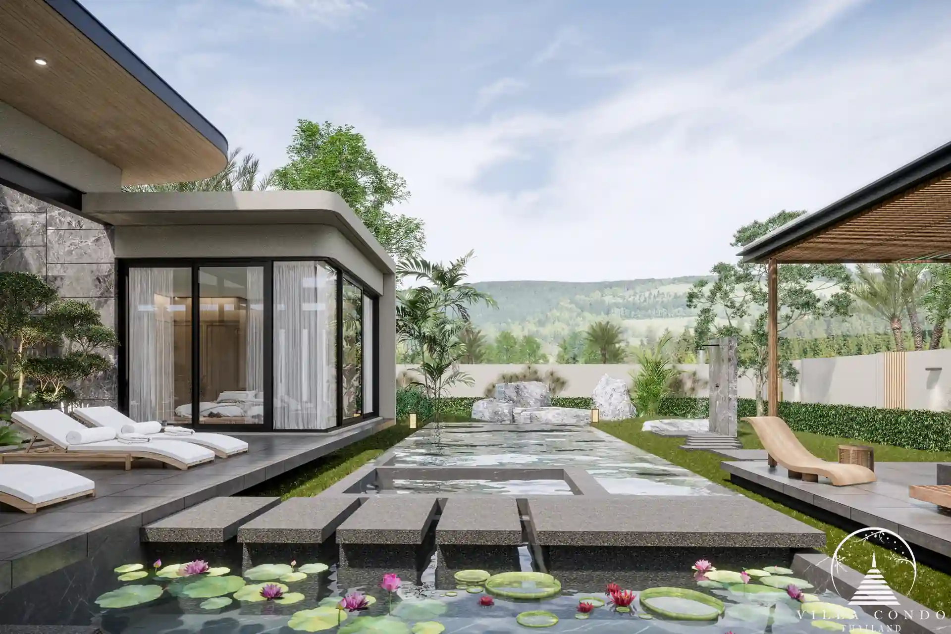 Vimannaya Residence Infinity Pool Garden View Vimannaya Residence Rawai Phuket infinity pool with tropical garden view