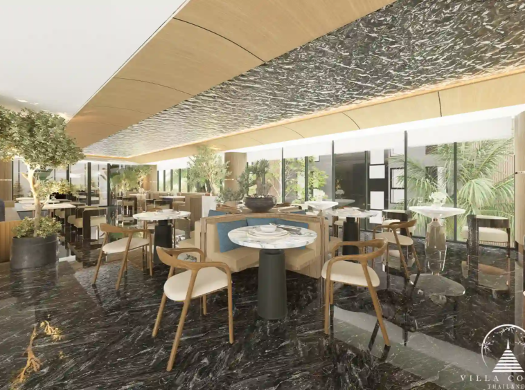 The Forest Patong Condo bright restaurant with garden views and wood