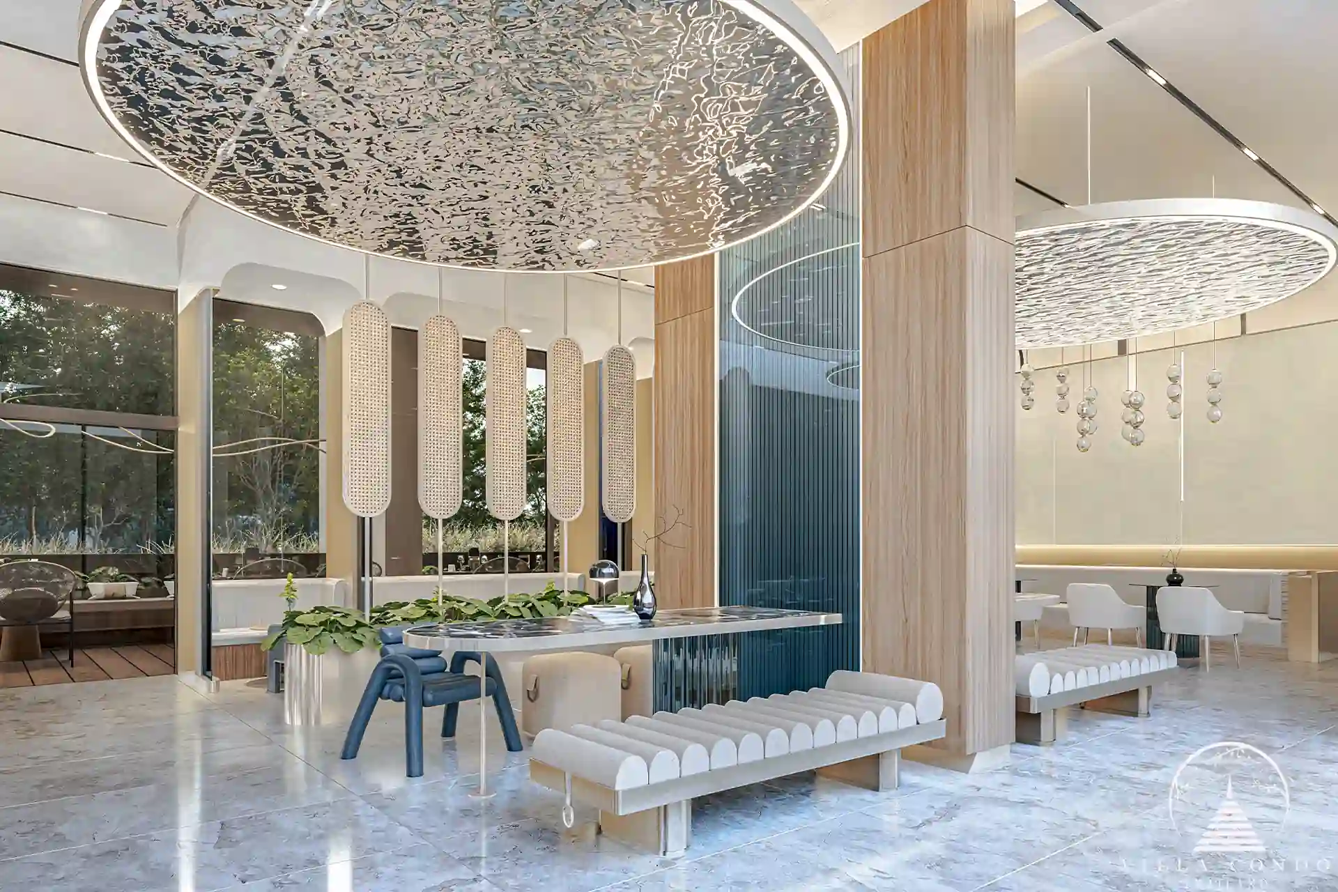 The Forest Patong Condo collaborative workspace with natural light in Phuket
