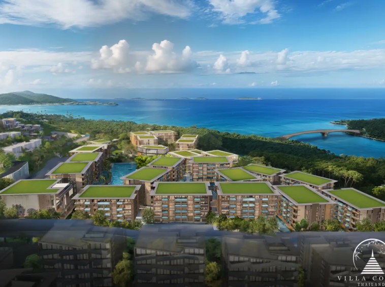 The Forest Patong Condo hillside masterplan with sea outlook aerial