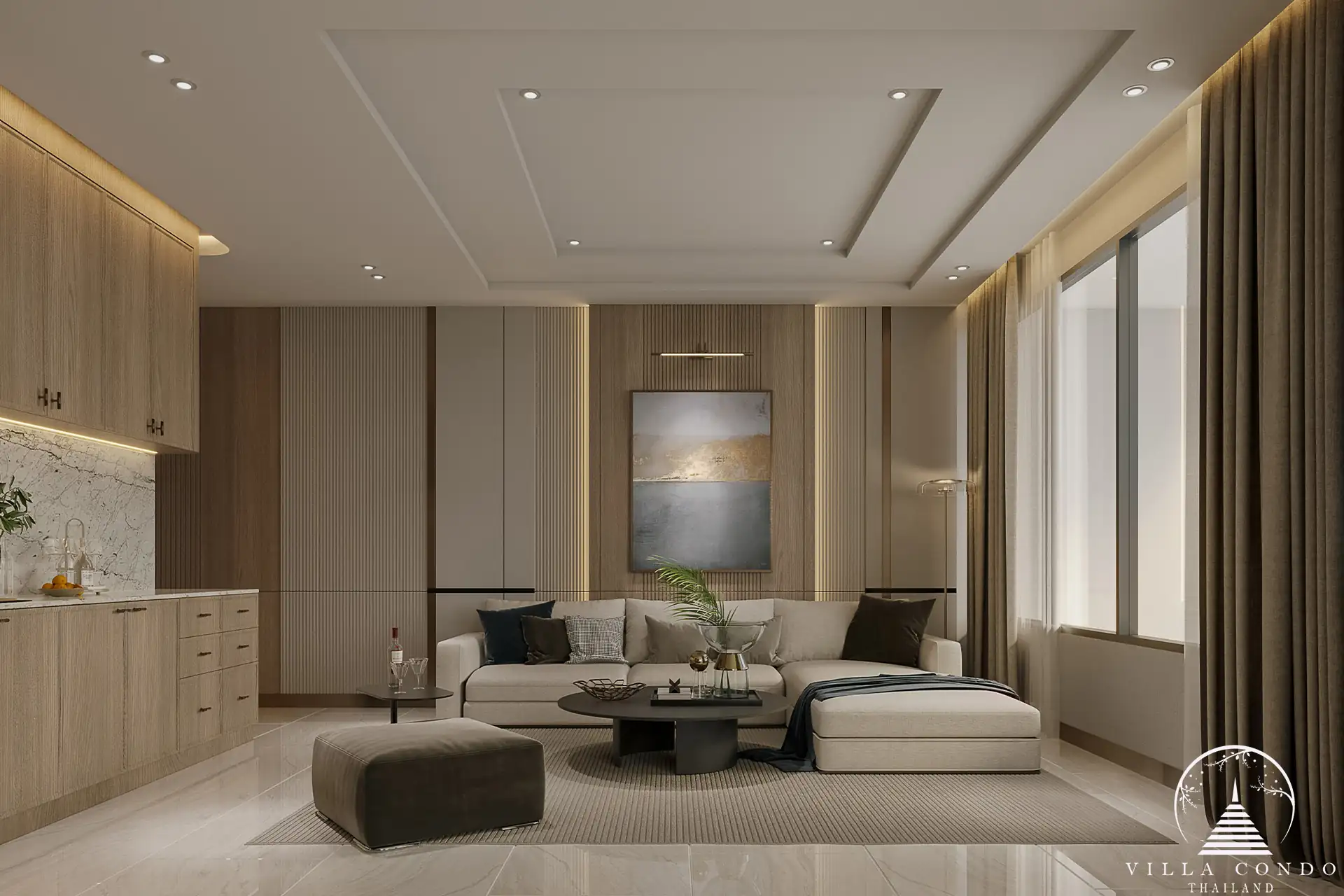 The Forest Patong Condo open-plan suite with compact kitchenette