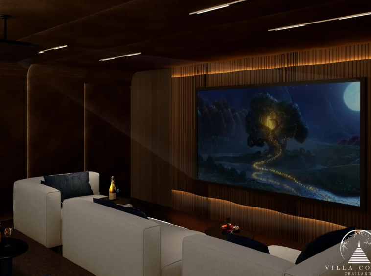 The Forest Patong Condo private cinema room with recliners in Phuket