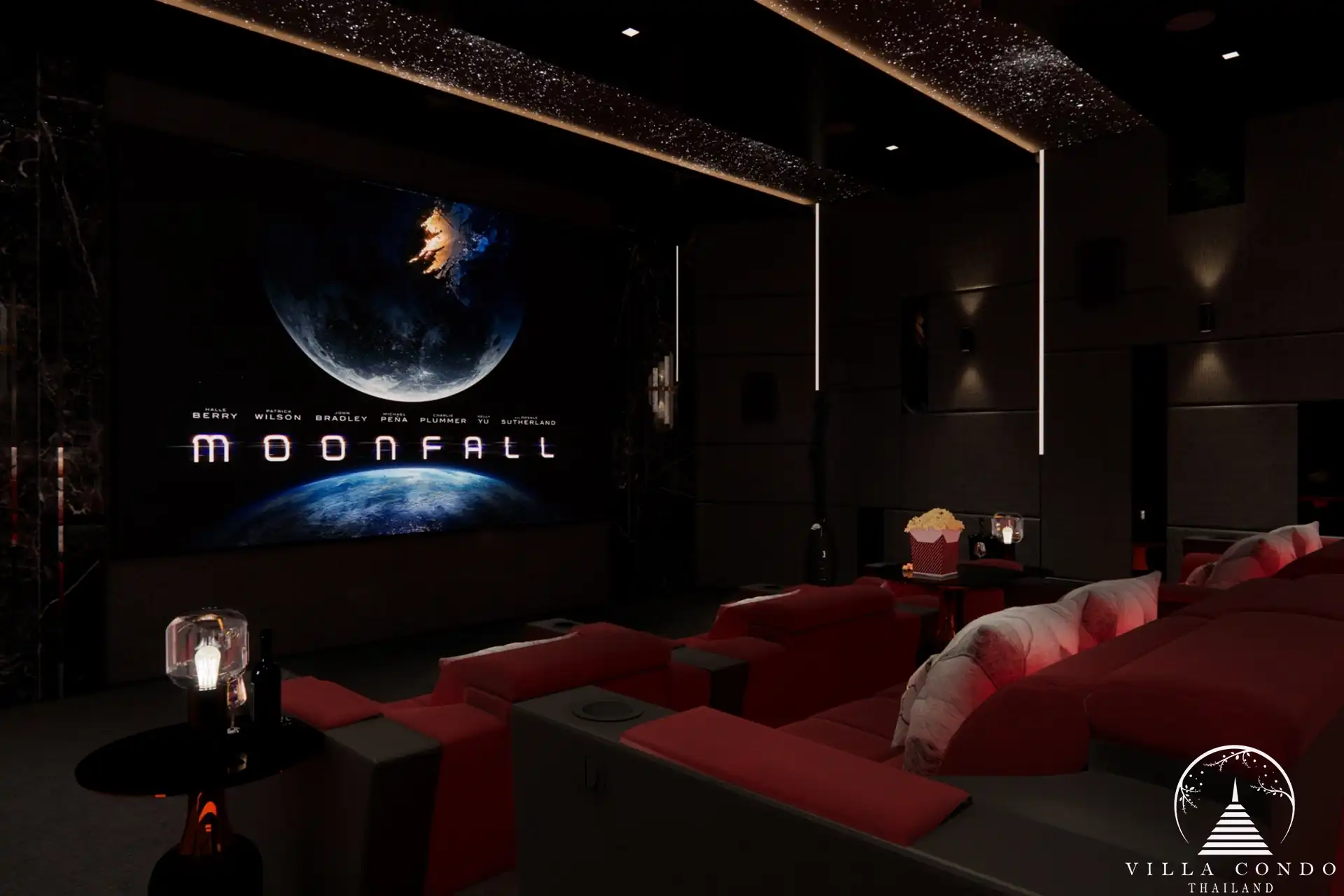 The Forest Patong Condo private cinema room with plush seating
