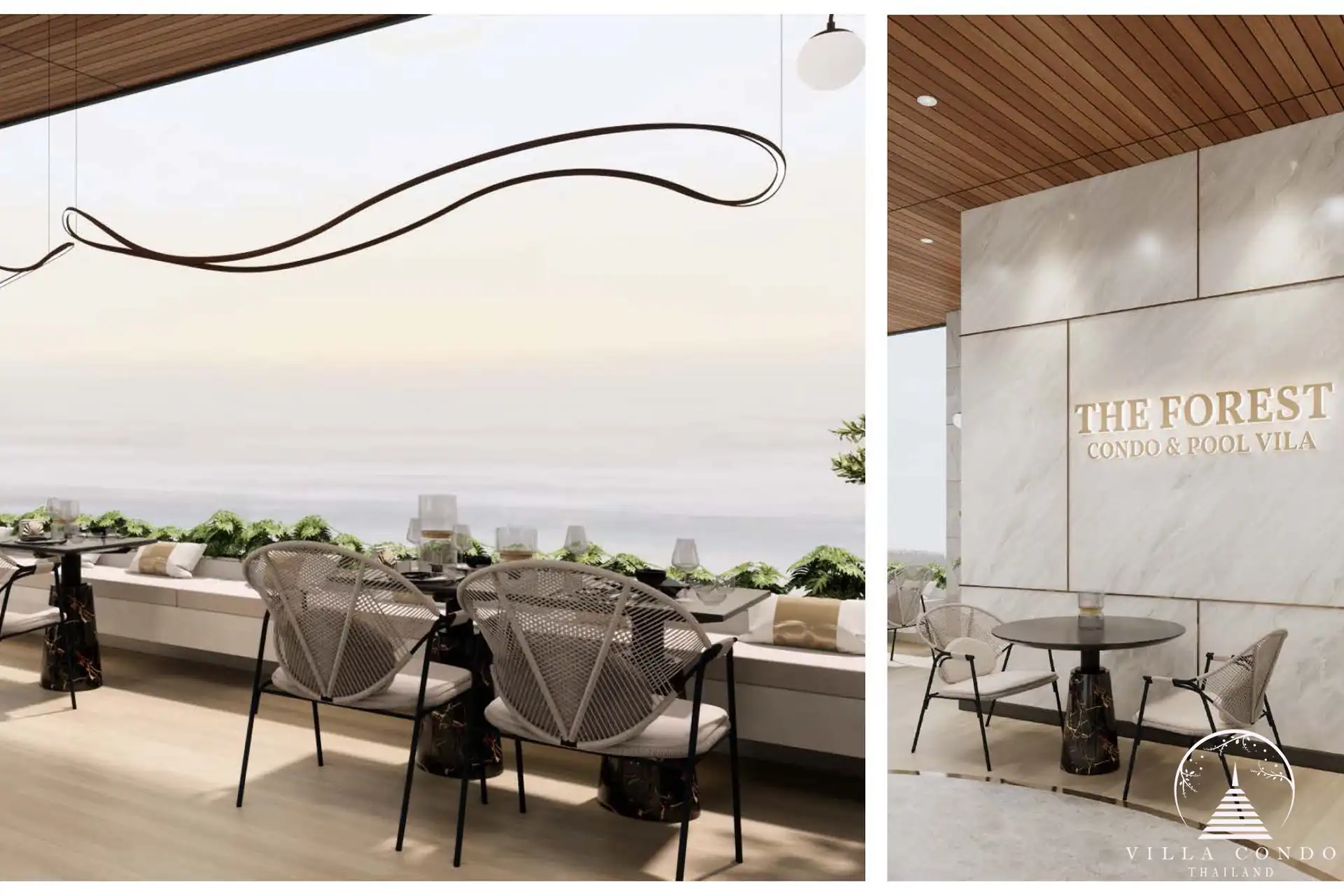 The Forest Patong Condo terrace restaurant overlooking the Andaman Sea