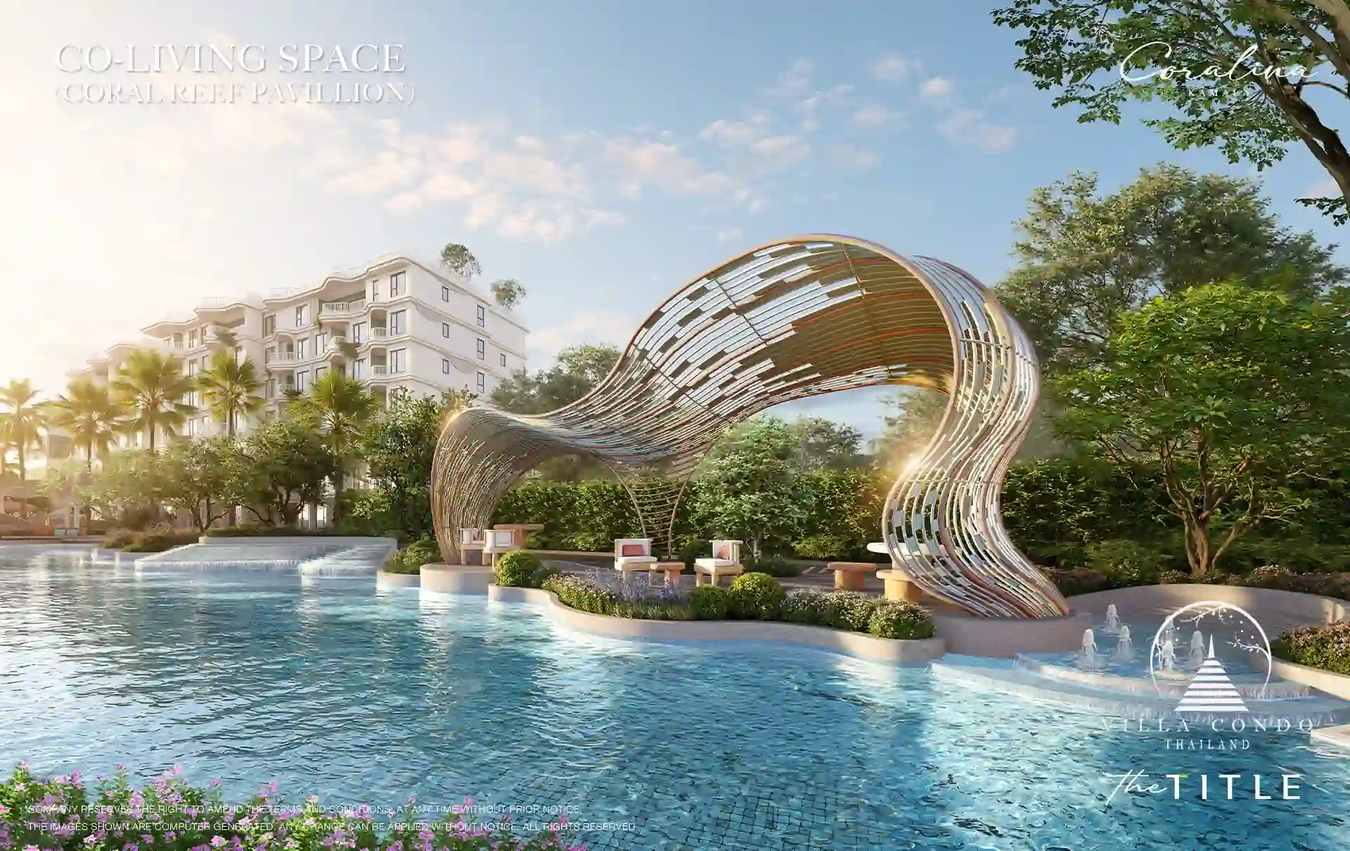 The Title Coralina Condo Kamala co-living coral reef pavilion by pool