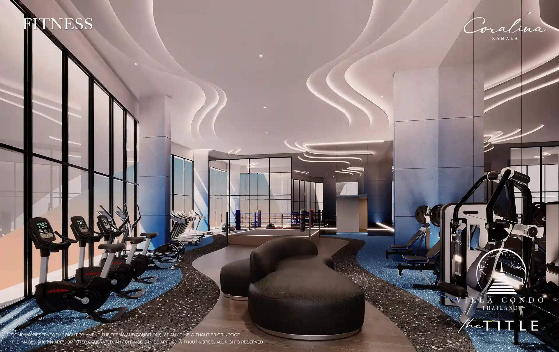 The Title Coralina Condo Kamala fitness gym with modern equipment