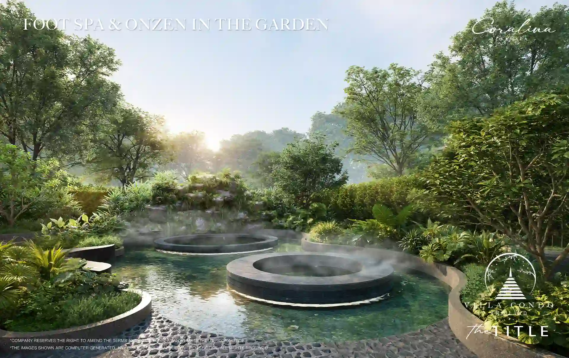 The Title Coralina Condo Kamala outdoor onsen foot spa in garden