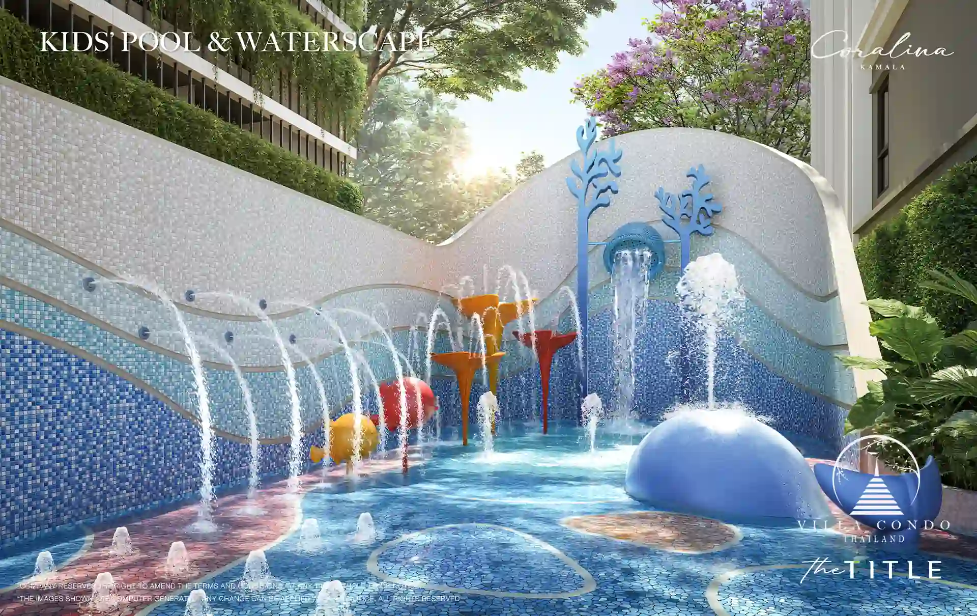 The Title Coralina Condo Kamala kids’ splash pool and waterscape zone